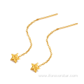 18K Real Gold Snowflake Stud Jewelry